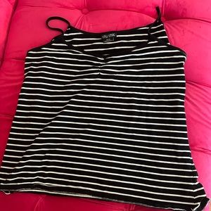 Navy stripe tank top. Stretchy fit